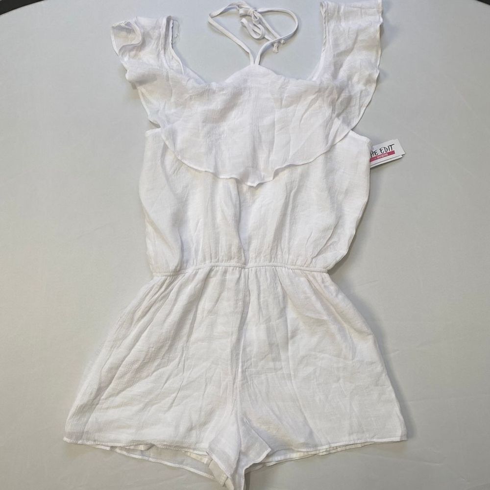 SOLD - The Edit by Seventeen Size L Spaghetti Strap Halter Sleeveless Romper NWT - Picture 4 of 15